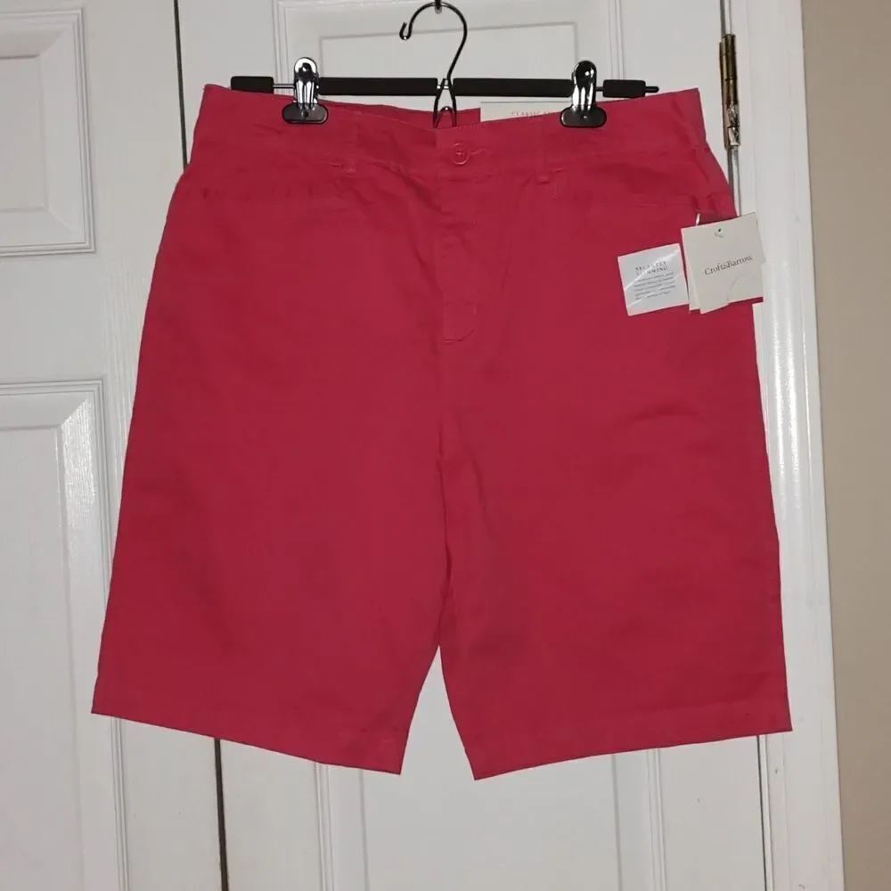 Croft & Barrow Claret Red stretch classic fit slimming shorts Sz 12 NWT